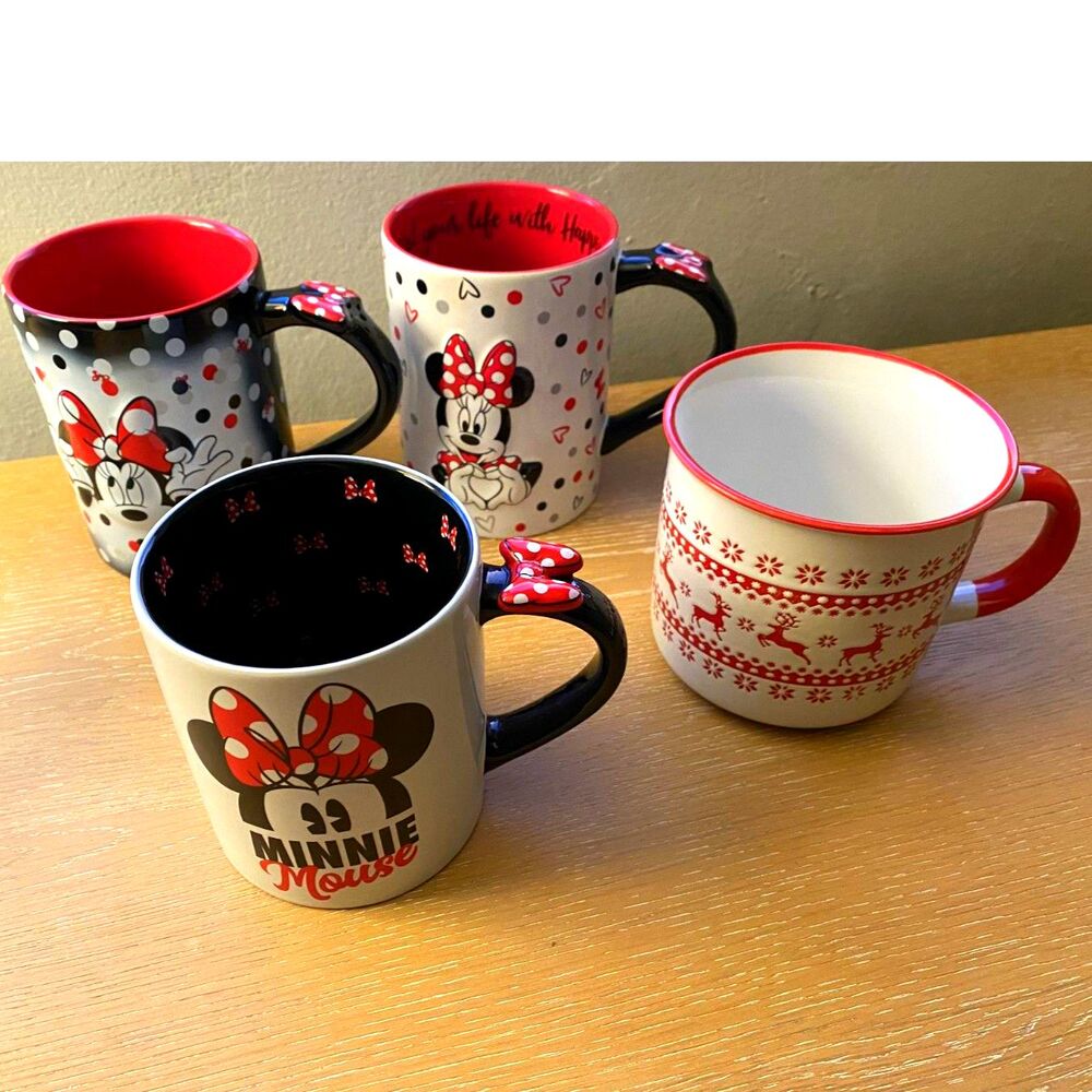 Collectible Mug Lot of 4 - Authentic Disney Parks Minnie Mouse & MSRF